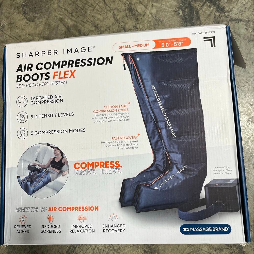 Sharper Image Air Compression Boots Flex Small-Medium